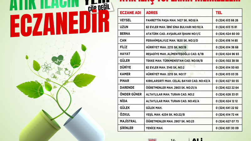 TARSUS’TA ATIK İLAÇLAR ARTIK ECZANELERDE TOPLANACAK